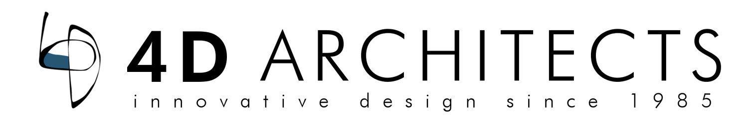 a black and white logo with the words 4d architecture.